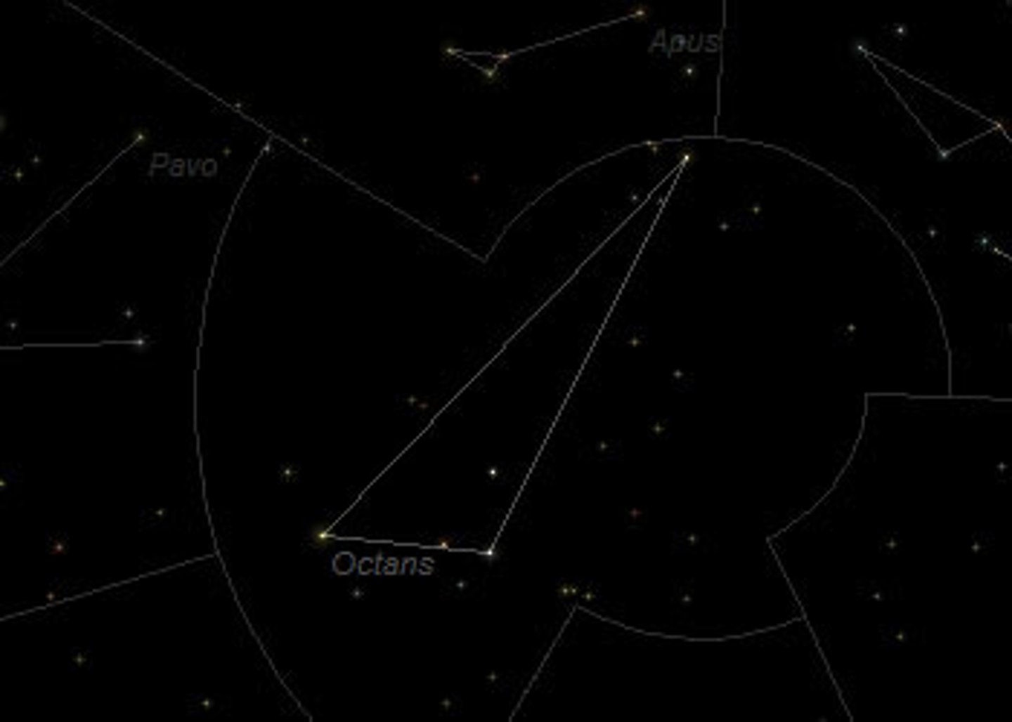 <p>octant (navigational instrument) / brightest star: Nu Octanis (ν Oct)</p>
