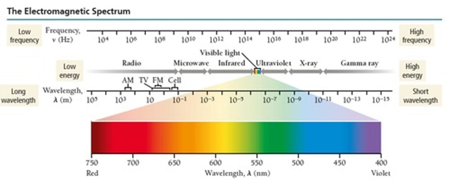 <p>It encompasses all types of electromagnetic radiation, with visible light being a small part of the spectrum.</p>