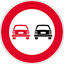 <p>you can’t pass another car ( sign )</p>