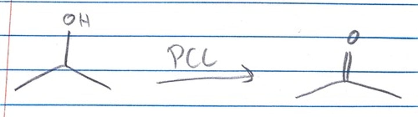 <p>PCC can turn a secondary alcohol into a carbonyl/ketone</p>
