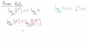 <p>The Power Property of Logs states that the logarithm of a number raised to an exponent is equal to the exponent times the logarithm of the number. In mathematical terms, ( \log<em>b(M^p) = p \cdot \log</em>b(M) ). </p>