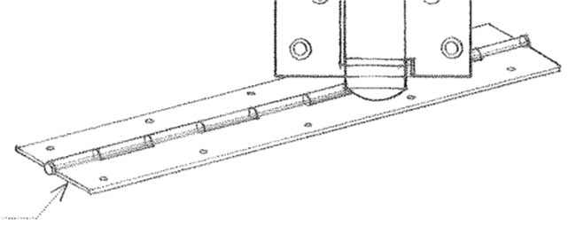 <p><span>A long, narrow hinge that runs the full length of the two surfaces to which its leaves are joined</span></p>