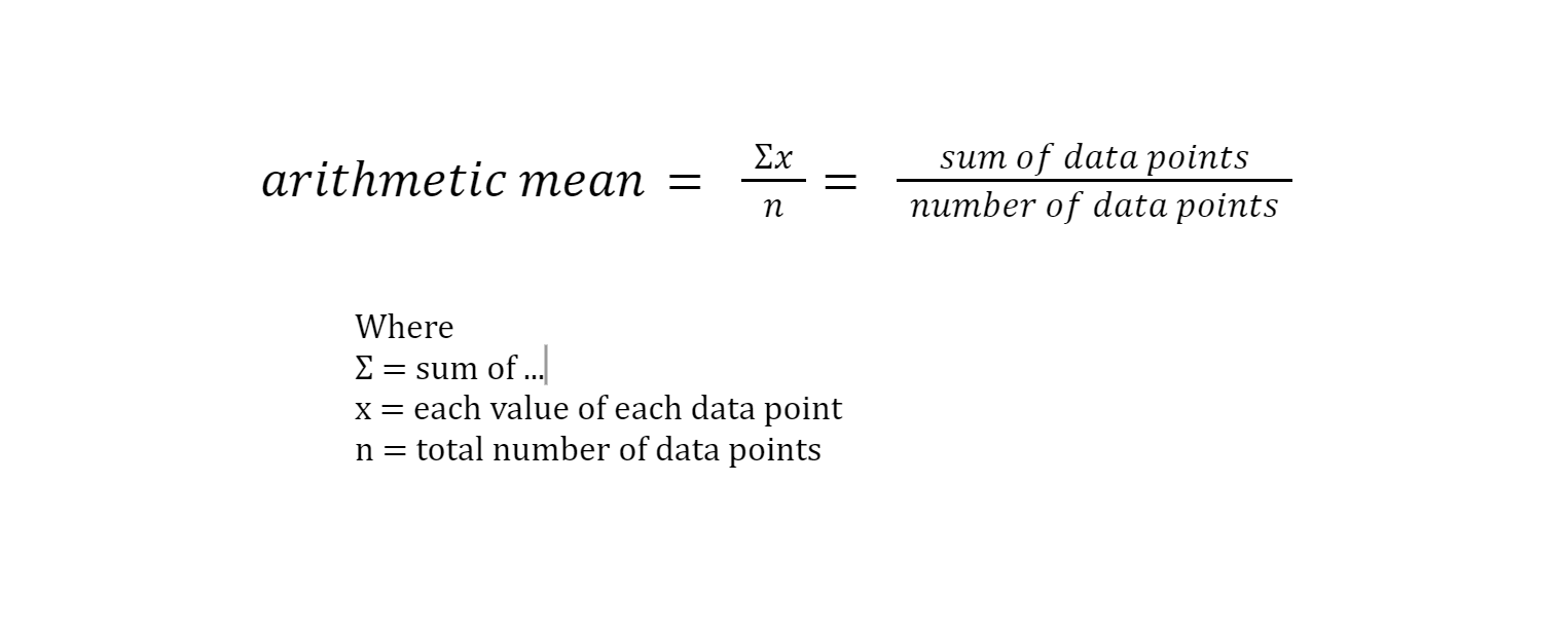 <p>is the sum of all values in a dataset divided by the number of values. It represents the central value of the data. </p>