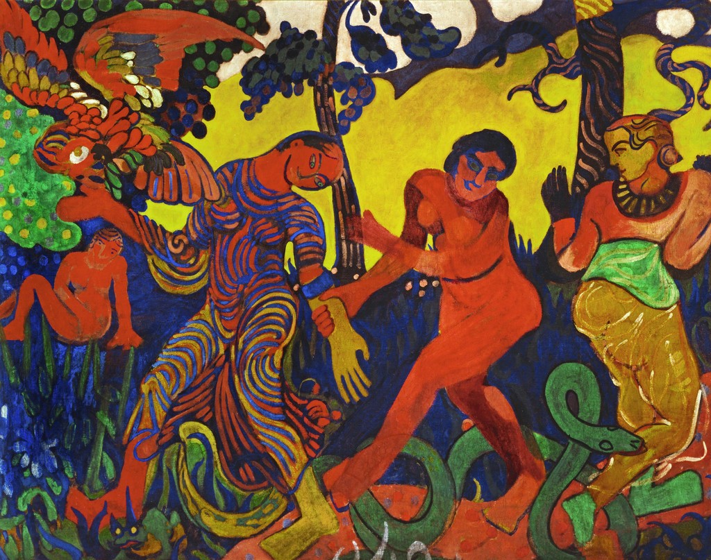 <p>Early in career used bright color blocking later used vivid colors with line work to provide movement. Active 1890-1950</p>