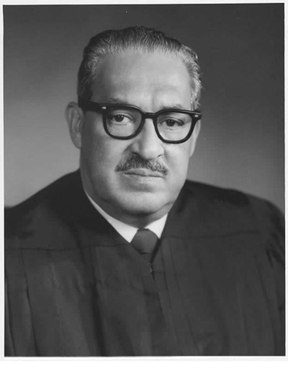 <p>lawyer for the NAACP who won the Brown vs. Board of Education case in 1954, went on to become the first African-American Supreme Court Justice</p>