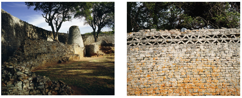 <p>Conical Tower and Circular Hall of Great Zimbabwe - 1000-1400 CE</p>