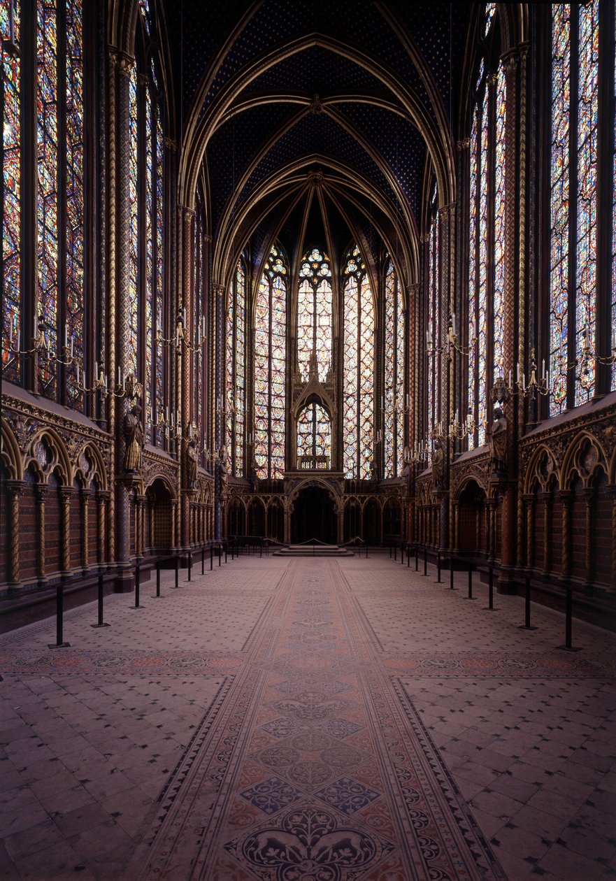 <p>Interior of the Upper Chapel, Ste-Chapelle, Paris</p>