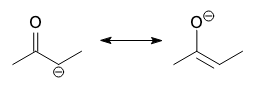 <p>One of the resonance forms of the conjugate base of a carbonyl that bears a negative charge at the oxygen, with a double bond between the carbonyl carbon and the alpha carbon. </p>