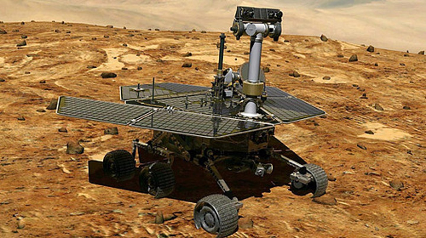 <p>One of the twin rovers that landed on Mars in 2004 and explored for many years.</p>