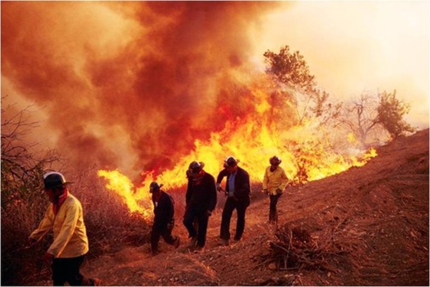 <p>(n) great fire, đám cháy lớn</p>