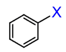 <p>aromatic ring connected to a halogen</p>