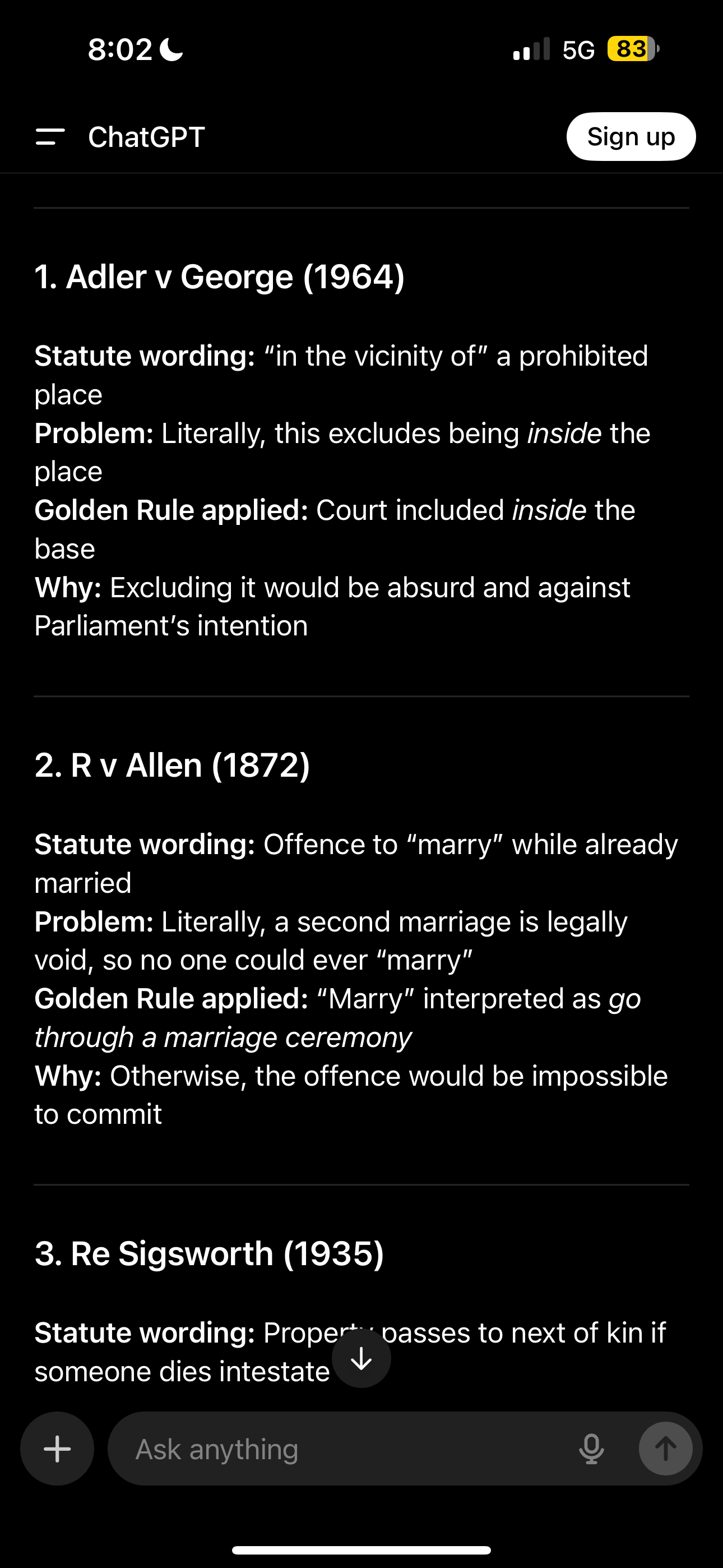 <p>Allows judges to depart from legal meaning if it leads to a absurd result</p>