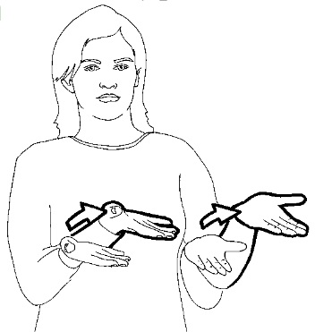 <p>Move both hands, palms facing up, out and slightly upward (offering something)</p>