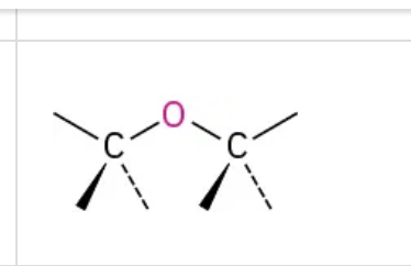 <p>An oxygen bonded to two carbons C-O-C</p>