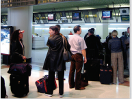 <p>to get in line</p>