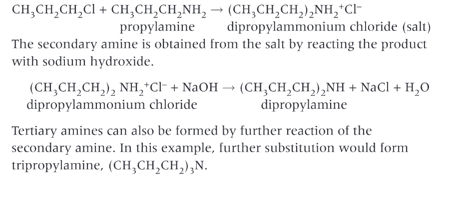 <p>no the product still contains a lone pair of electrons on the nitrogen atom that can react further with a haloalkane to form a secondary amine. The product is an ammonium salt.</p>