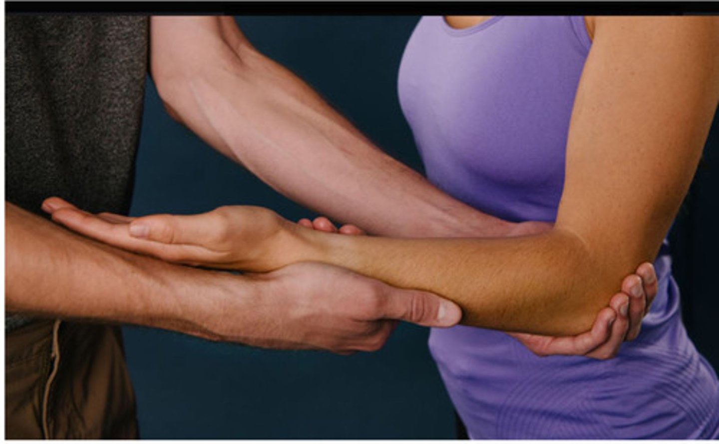 <p>Muscles: Biceps brachii &amp; supinator fully flex elbow to test supinator only</p><p>Patient Position: Standing or sitting with elbow flexed to 90 degrees and stabilized against lateral trunk; thumb up position</p><p>Stabilize: Lateral humerus stabilizing against trunk</p><p>Resistance: Lateral distal forearm; fingers grasp ulna with base of palm resisting posterior aspect of radius</p><p>Compensations: Shoulder adduction, shoulder external rotation, &amp; ipsilateral trunk flexion</p>