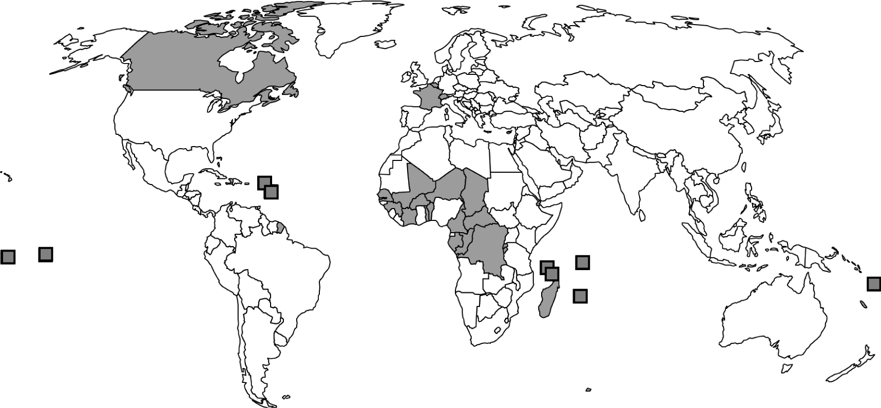 <p><span><span>How does the map illustrate global diffusion of the French language from its cultural hearth in Paris?</span></span></p>