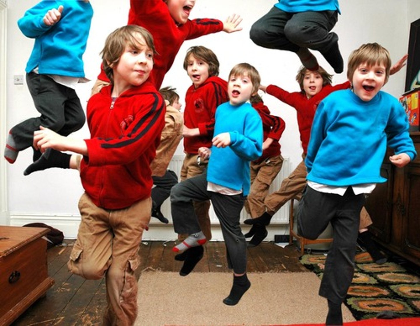 <p>to frolic; to leap wildly</p>