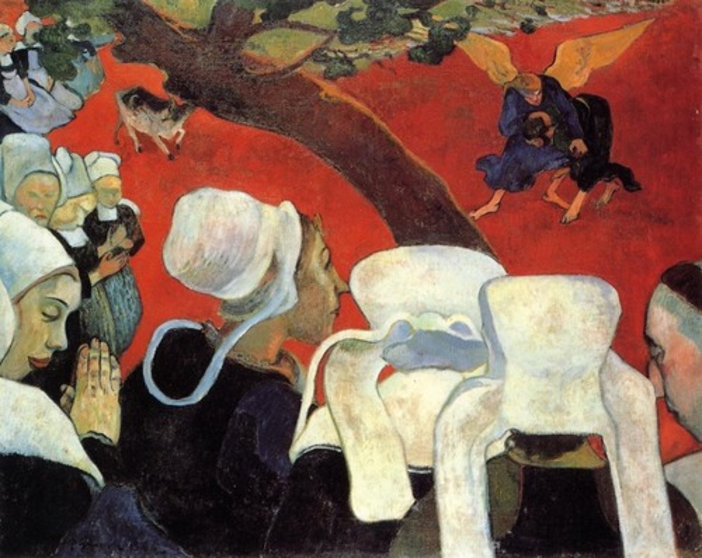<p>Impressionists were interested in depicting the momentary and fleeting, but still wanted to be true to sight. They used brushy, flickering strokes to create a sense of spontaneity and were influenced by Japanese prints. Van Gogh i also inspired by Japanese prints, did not always work en plein aire, brushwork was very brushy. Focused on portraying emotions. Cezanne's brushstrokes were short and repetitive, unlike Monet's. Cezanne is unconcerned with creating a believable space, works over long periods of time, but does work from nature, like the impressionists. Seurat, like the impressionists, wanted to communicate natural light, but he did not like to work en plein aire. He also used complementary colors, but he used pointillism rather than brushy strokes. He wanted a sense of timelessness, not spontaneity. Gauguin's colors are brighter and brushwork looser, but not as loose as Van Gogh's. He used areas of plat color, inspired by japanese prints.</p>