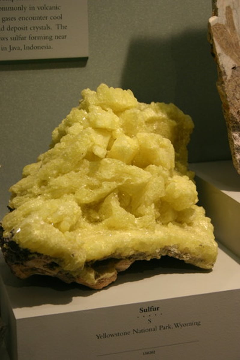 <p>often found near fumeroles which can be used in industry and provides jobs in some parts of the world.</p>