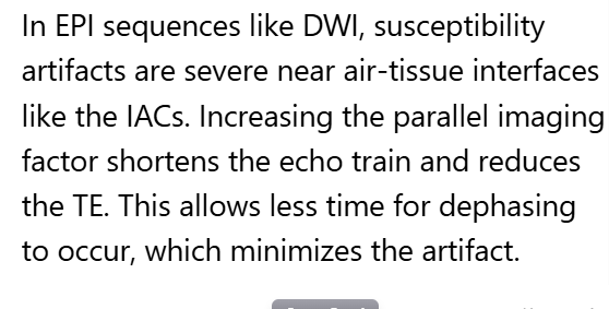 <p>B. Increasing parallel imaging acceleration factor</p>