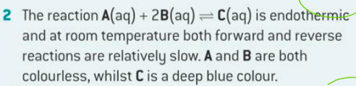 <p>Explain what would you see if more C were added at room temp? (3 marks)</p>