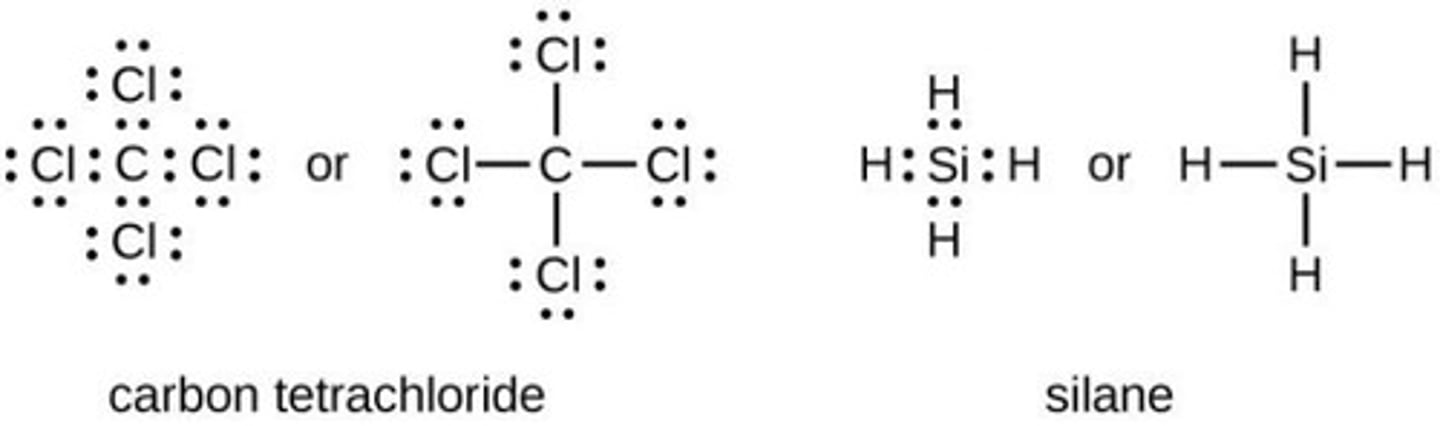 <p>Diagrams showing bonding and lone pairs in molecules.</p>