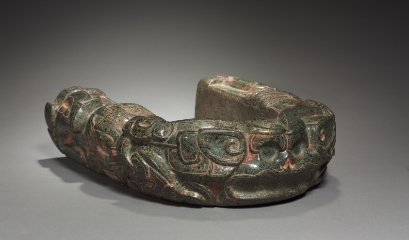 Ballgame Hip Protector (Yoke), 600-900, Mexico, greenstone, pigment