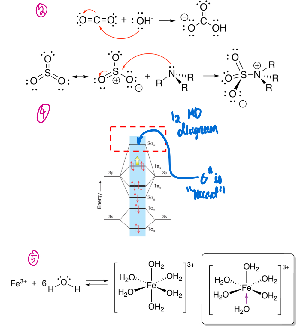 <ol><li><p>Molecules with incomplete octet.</p></li><li><p>Molecules with complete octets can rearrange their valence electrons to accept an electron pair, e.g. via resonance.</p></li><li><p>Atoms on molecules being large enough to accept another electron pair.</p></li><li><p>Group 17 diatomics, which are mildly acidic but has a vacant ABMO regardless.</p></li><li><p>Metal cations, which can accept Lewis bases, like solvents.</p></li></ol>