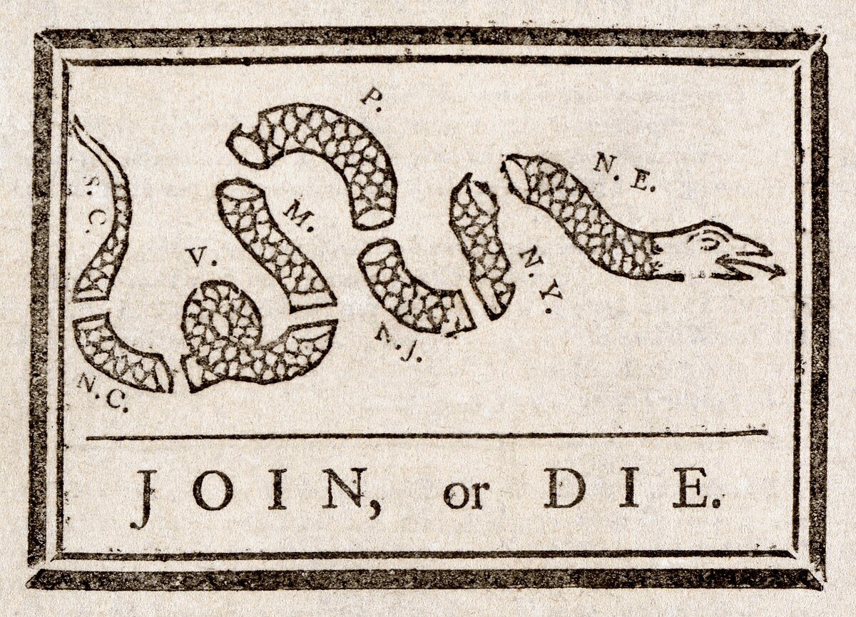 <p>Join or die political cartoon: </p>