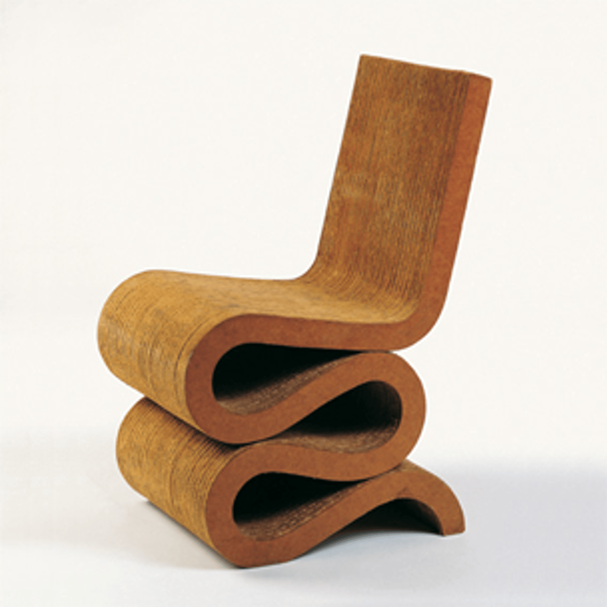 <p>Material: 'edge board' Frank used multiple layers of corrugated cardboard glued together</p><p>Dimensions:</p><p>13.75" x 24" x 34.25"</p><p>Seat H: 17"</p>