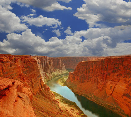 <p>Deep river gorge.</p>