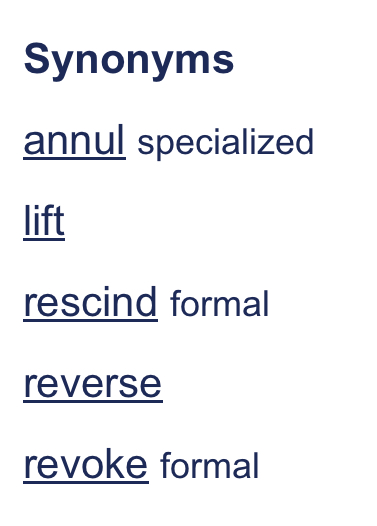 <p>annul (v) /əˈnʌl/</p>