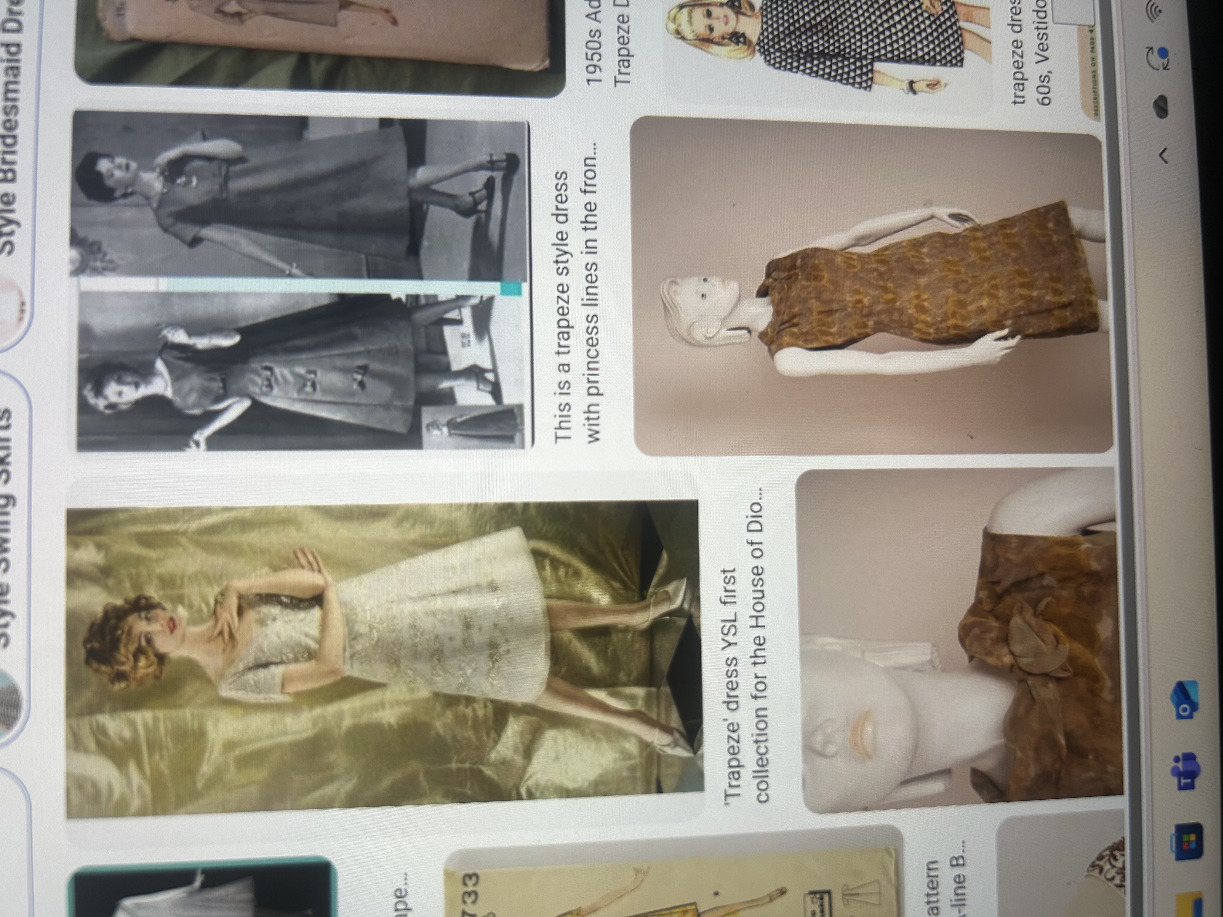 <p>Narrow shoulders and wide hem by yves saint laurent</p>