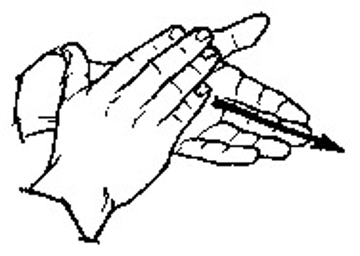 <p>B handshapes, palms together, slide the top hand away from the body.</p>