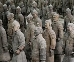 <p>collection of terracotta sculptures depicting the armies of Qin Shi Huang</p>