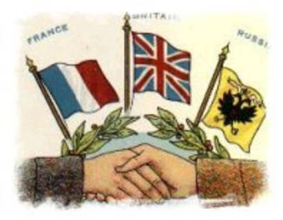<p>A military alliance between Great Britain, France, and Russia in WWI</p>