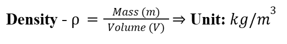 <p>The density of an object is the mass per unit volume.</p>