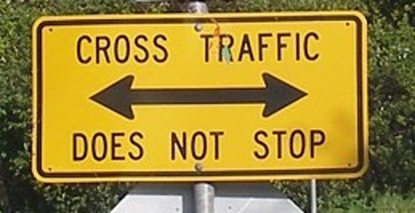 <p>This sign often accompanies a STOP sign at an intersection. It tells you that although you must stop for your stop sign, this is NOT a four-way stop. Other traffic lanes have the right-of-way and will not stop.</p>