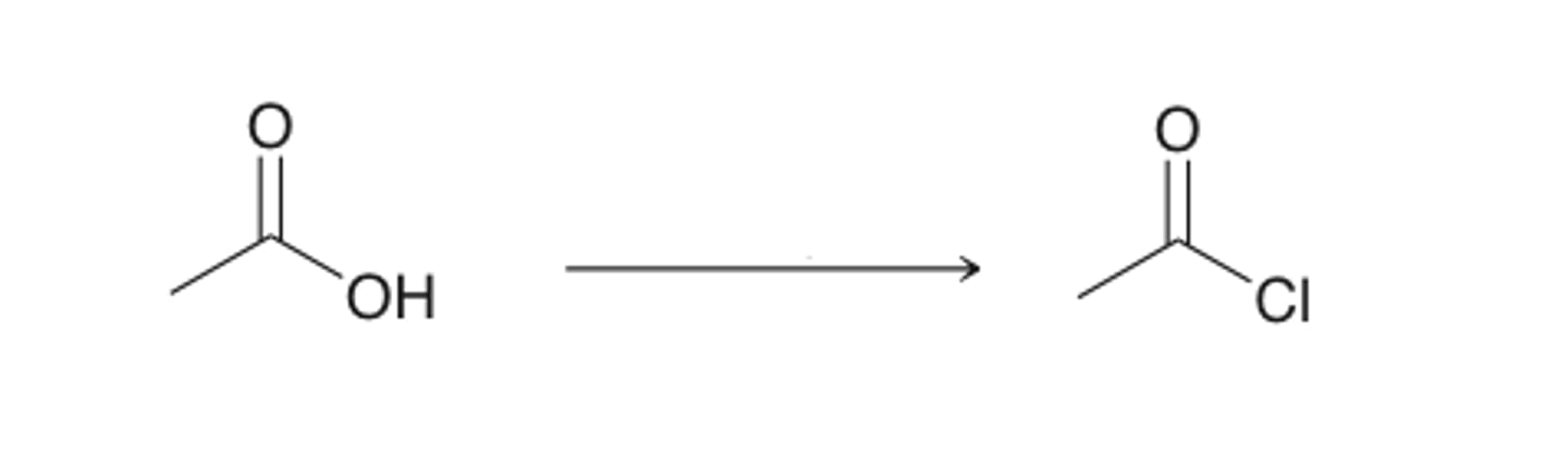 <p>makes acid chloride</p>