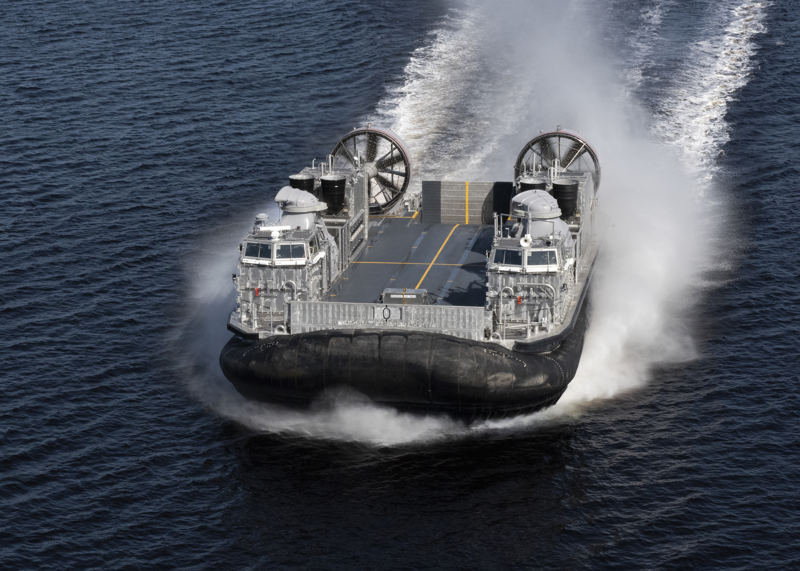 <p>Landing Craft Air Cushion</p><p>USN uses these to bridge the gap between assault ships and the shore</p>
