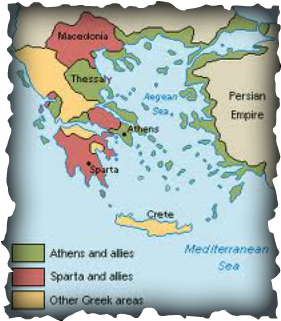 <p>Located by both the Aegean Sea and the Mediterranean Sea which led to cultural diffusion and trade.</p>
