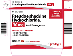 <p>pseudophedrine</p>