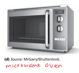 <p>an oven in which food is cooked by the absorption of microwave energy by water molecules in the food.</p>