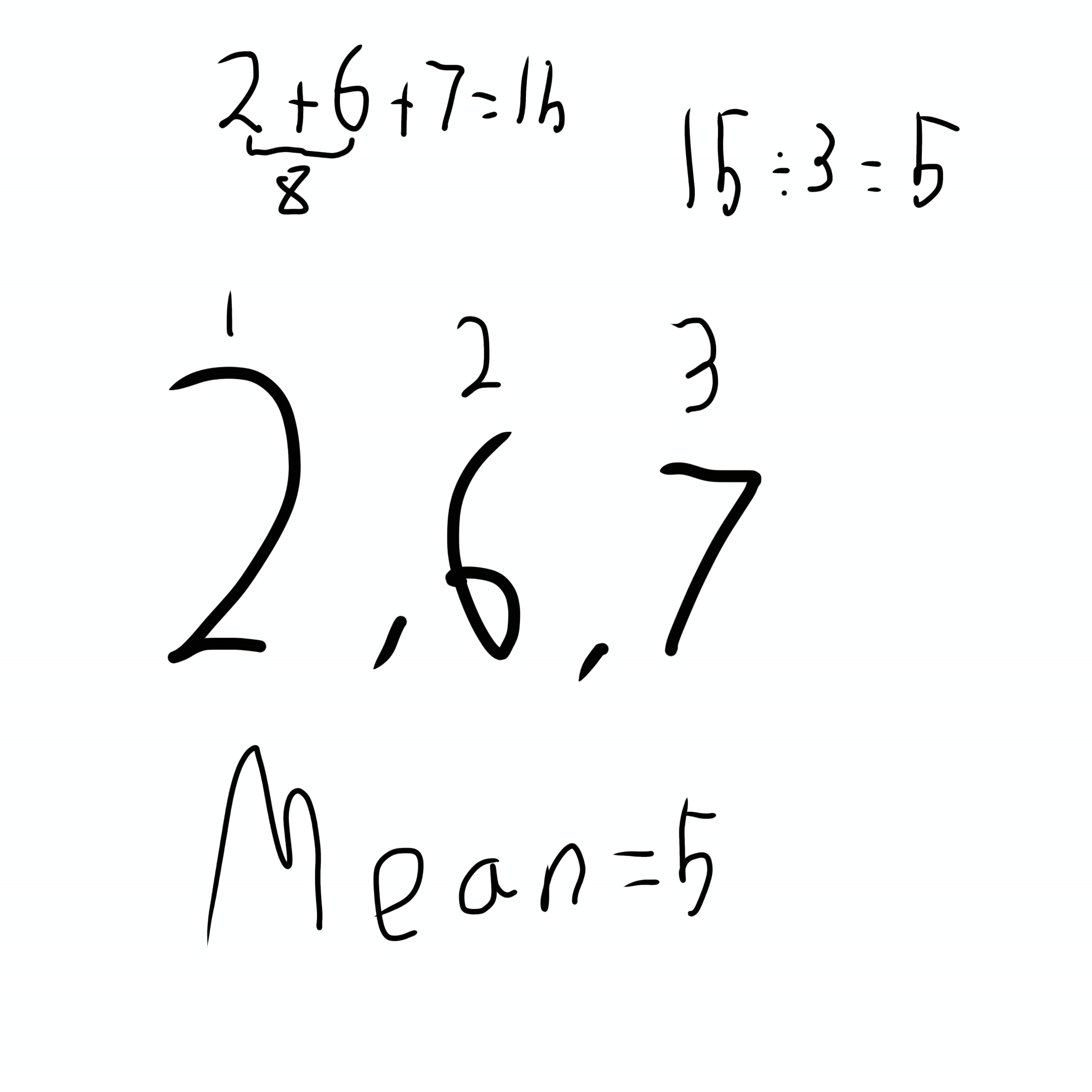 <p>to calculate the mean of a number, first <mark data-color="red" style="background-color: red; color: inherit;">add up all the numbers in your dataset</mark>, <mark data-color="green" style="background-color: green; color: inherit;">count the amount of numbers in said dataset</mark>, and divide the sum of all your numbers by the amount of numbers</p>