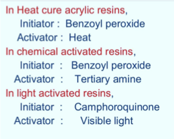 <ul><li><p>heat</p></li><li><p>chemical compounds e.g. tertiary amines</p></li><li><p>light</p></li></ul><p></p>