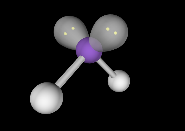 <p>Molecular Geometry: Bent, slightly less than 109.5 degrees</p>