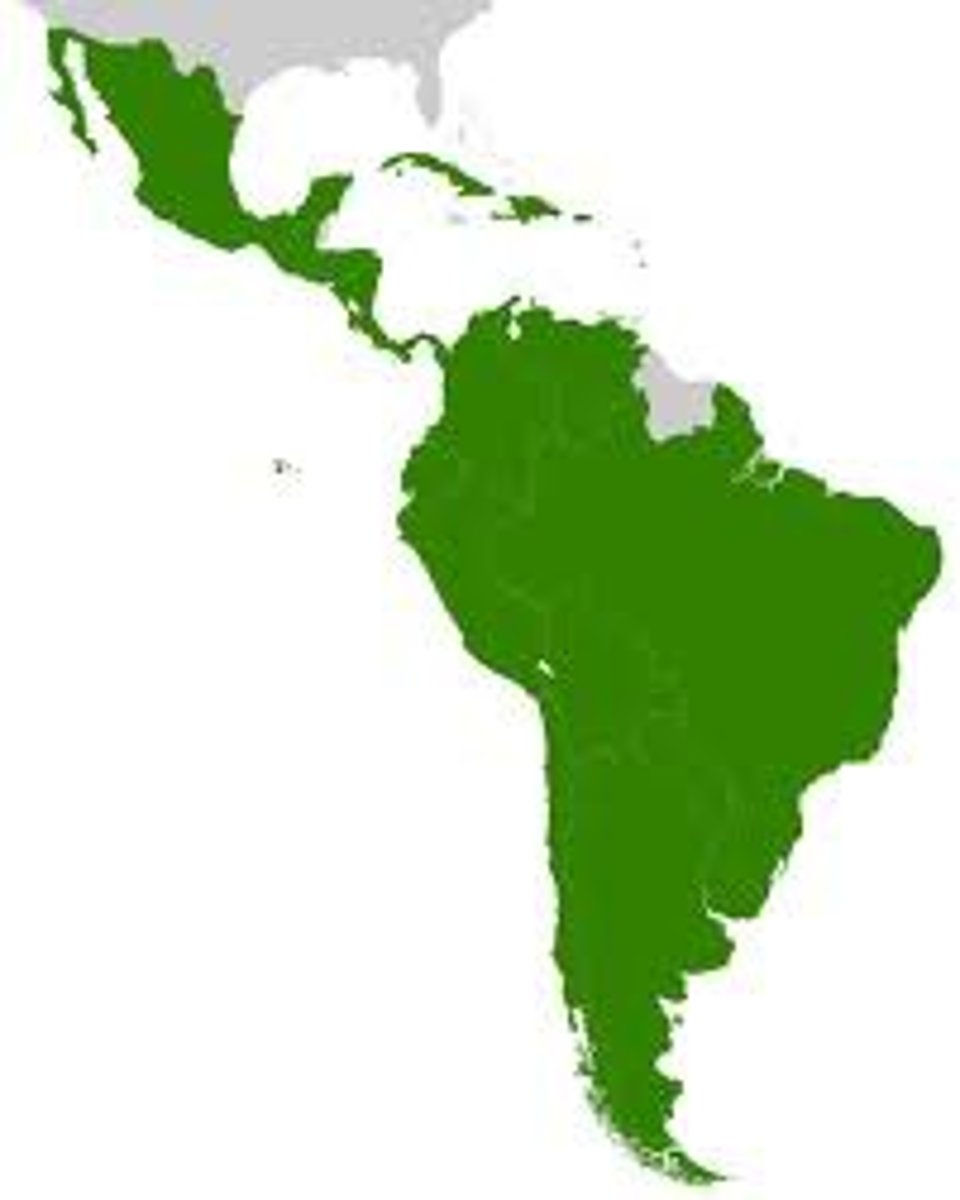 <p>Portuguese and Spanish speaking countries of the Americas</p>