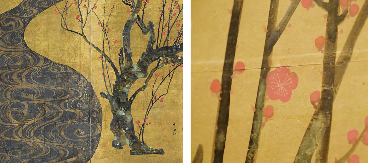 White and Red Plum Blossoms
